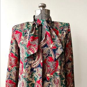 Alfred dunner Paisley red Vintage Shirt